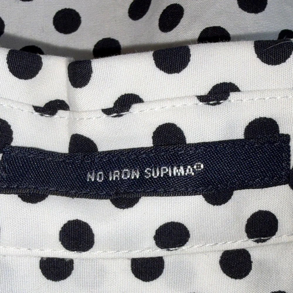 Lands’ End Sleeveless Polka Dot Button Front Blouse Black White Top Size 18P - Picture 8 of 9